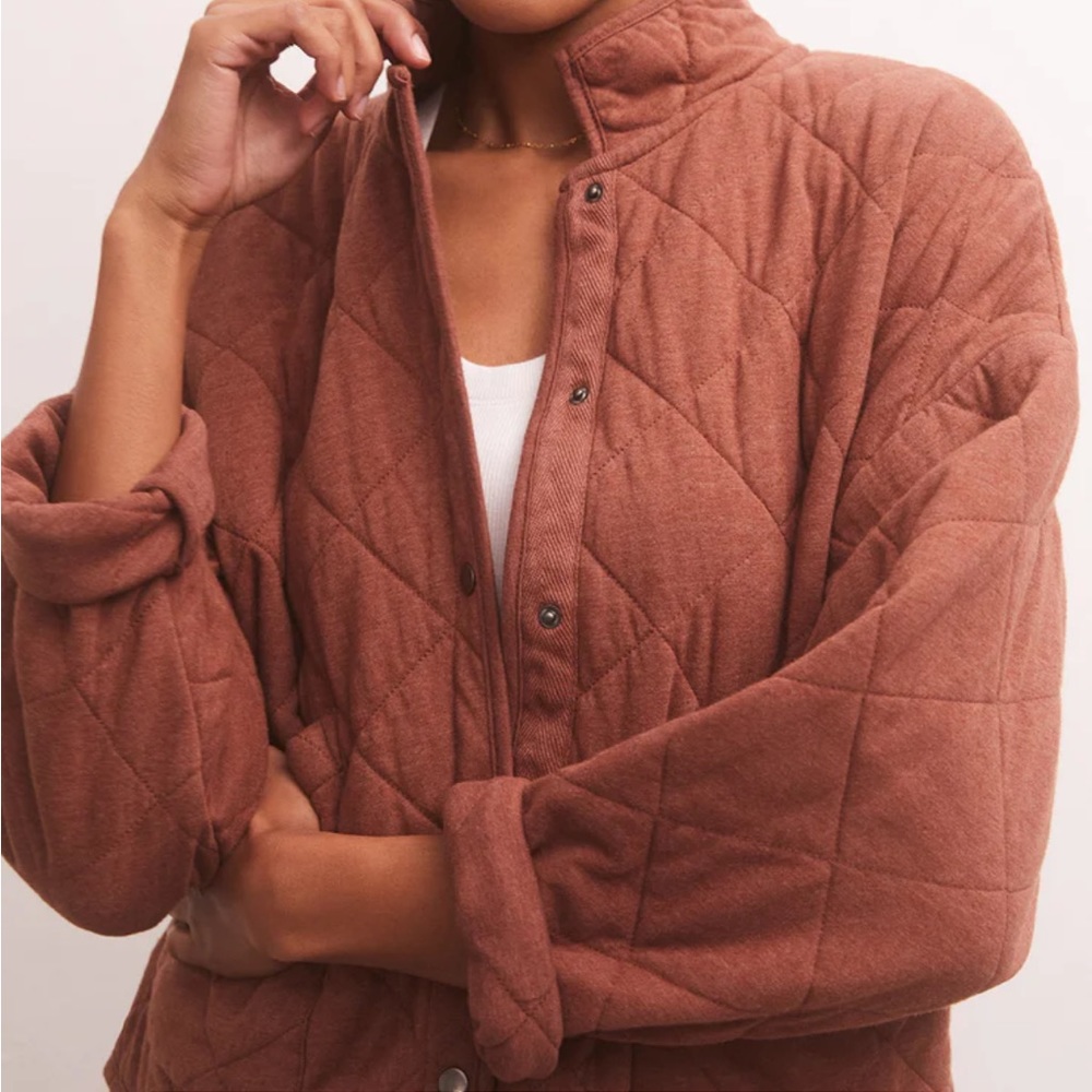 Z Supply Maya quilted cotton/poly long sleeve jacket size M